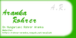 aranka rohrer business card